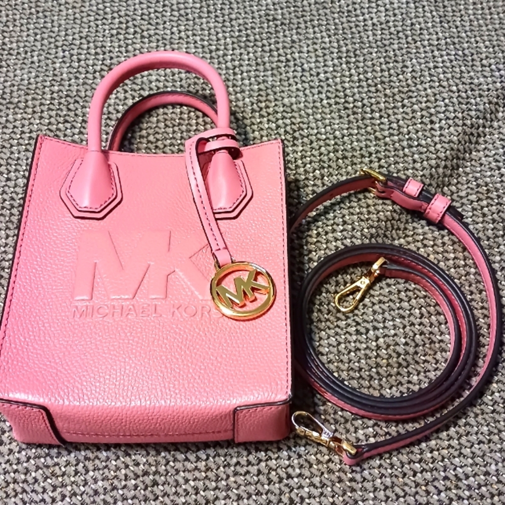 ❤️Sold❤️ MK Xtra Small Mini MERCER PEBBLED LEATHER CROSSBODY BAG Tea Rose